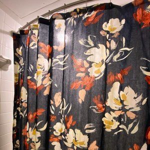 Threshold Painted Floral Navy Shower Curtain